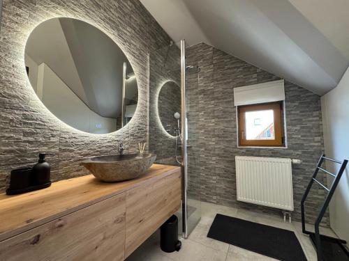 Et badeværelse på Apartment Kranjska Gora Diamond