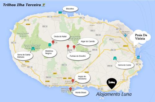 a map of australias title tracker at Alojamento Luna in Porto Judeu