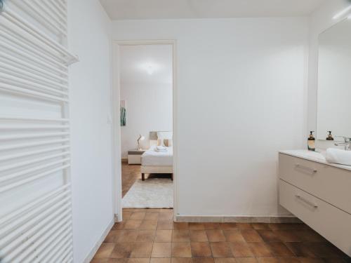 Ένα ή περισσότερα κρεβάτια σε δωμάτιο στο Holiday home just 350 m from the long sandy beach