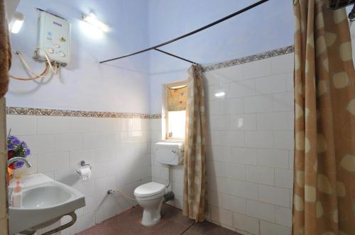 a bathroom with a toilet and a sink at Jheelam Homestay in Bhopal