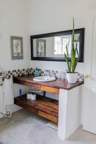 a bathroom with a sink and a mirror at Ses'fikile in Mayfern