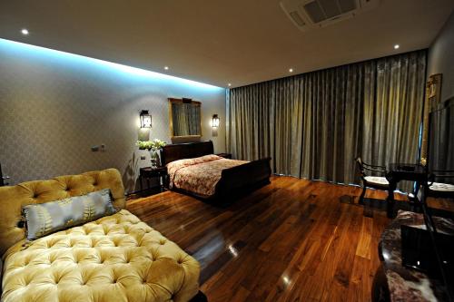 Ένα ή περισσότερα κρεβάτια σε δωμάτιο στο Luxury Villa with Panoramic Seaview, Private Pool