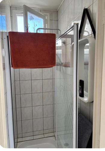 a shower with a glass door in a bathroom at Superbe et sympa Maison in Neuilly-Plaisance