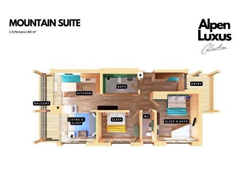 Pelan lantai bagi SportLodge MOUNTAIN SUITE - AlpenLuxus Collection