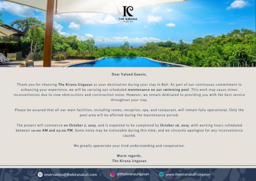 a screenshot of a webpage of a real estate website at The Kirana Ungasan in Jimbaran