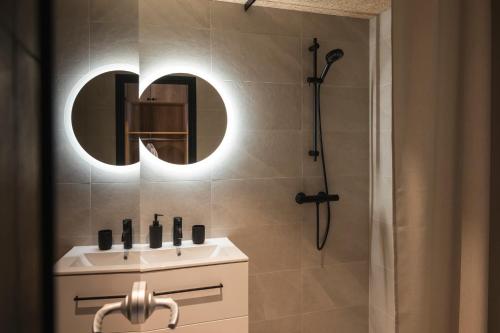 Koupelna v ubytování Kelo Resort - northern lights and wilderness adventures in Kittilä