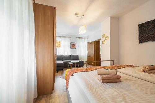 Ένα ή περισσότερα κρεβάτια σε δωμάτιο στο Ferienhaus Elbufer 83
