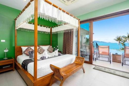 Un ou plusieurs lits dans un hébergement de l'établissement Panoramic sea view North cost bophut night market