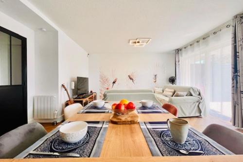 Zona de estar de Bright apartment in Aytré for 4 people