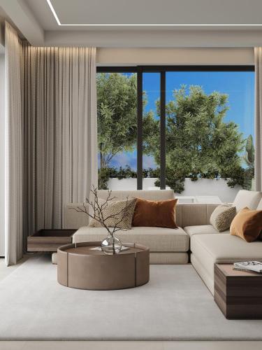 Posezení v ubytování AZULIS Aramis - Luxury 3-Bedroom Villa with Pool and Sea View