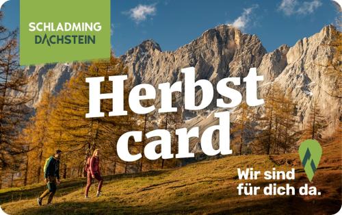 a flyer for a hikers card with two people walking in the mountains at Bio-Landhaus Kesslerhof in Gröbming