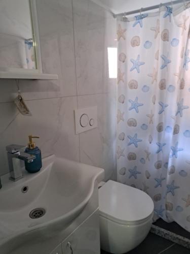 Koupelna v ubytování Apartman Viktorija