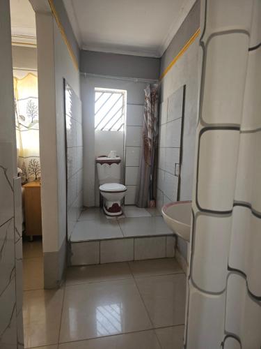 a bathroom with a toilet and a sink at TURFLOOP guest house in Mankweng