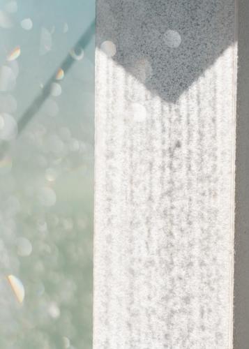 a close up of a window with rain on it at Amelia Residence in Tragaki