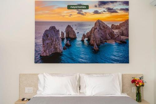 Postel nebo postele na pokoji v ubytování Amazing Studio - Terrace Overlooking the Marina