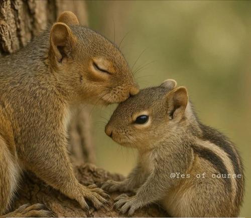 two squirrels are sitting next to each other at Wooden House Mirissa in Mirissa