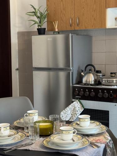 Η κουζίνα ή μικρή κουζίνα στο Perfekt für Familien oder Freunde nahe der Kirche