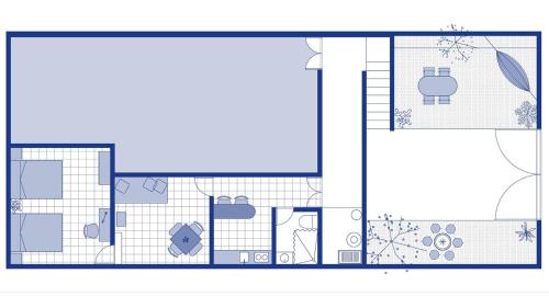 een plattegrond van een huis bij Siento Guelaguetza in Oaxaca City