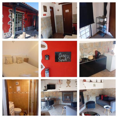 a collage of different pictures of a room at Tropical Dream Farm in Vouzela