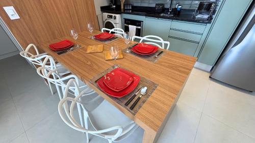 Kuchyň nebo kuchyňský kout v ubytování Book Santos Unlimited 1809 - Vista Mar & Piscina