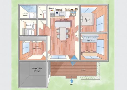 a floor plan of a house with at Haruhiya in Ishigaki Island