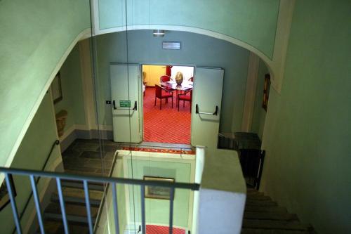 an overhead view of a staircase in a house at Hotel Portici in Vicoforte