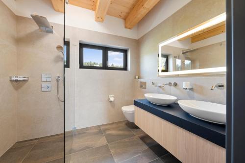 Koupelna v ubytování Roubenka Lipno