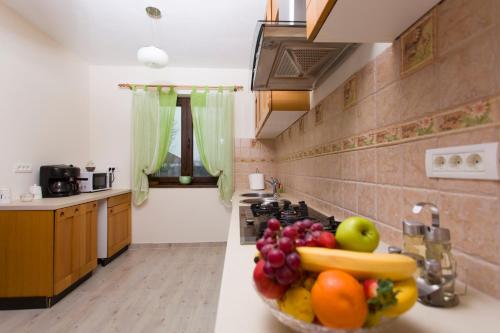 A kitchen or kitchenette at Pensiunea Ursa