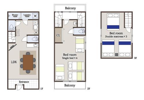 a floor plan of a house with furniture at Gracias Shibuya - Great Access to Shinjuku & Shibuya in Tokyo
