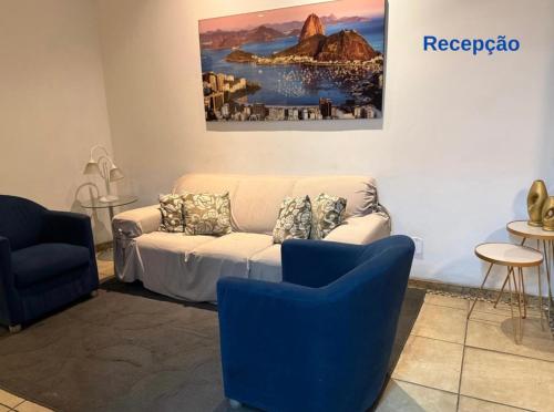 Et opholdsområde på Apartamento Aconchegante em Botafogo