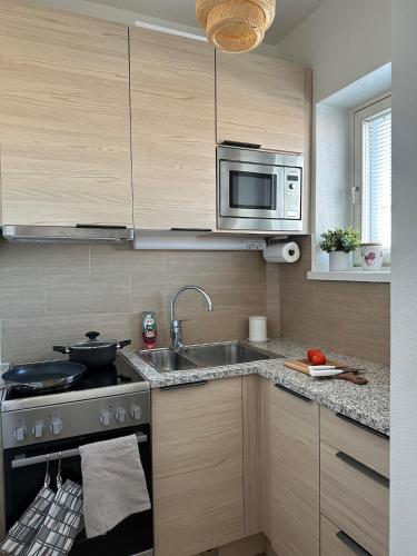 Η κουζίνα ή μικρή κουζίνα στο Beautiful studio in the city center