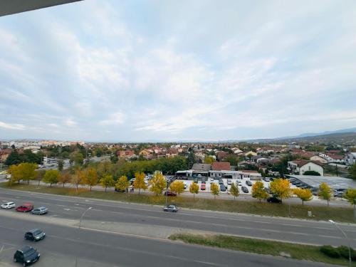 a view of a highway with cars on the road at Dream Holiday Apartments in Skopje