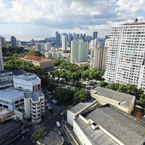 an aerial view of a city with tall buildings at COP 30 Apartamento Cobertura Duplex in Belém
