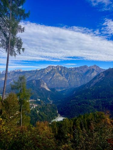 a view of a valley with a river and mountains at Casa Experience - Venas Di Cadore in Venas