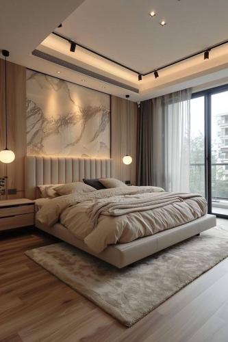 Postel nebo postele na pokoji v ubytování Mazaya Pyramids view inn