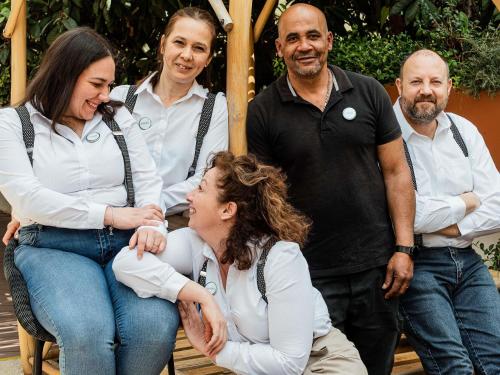 a group of people posing for a picture at Hotel Mercure Roma Corso Trieste in Rome