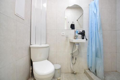 a bathroom with a toilet and a sink at Charents 4 Guest house in Yerevan