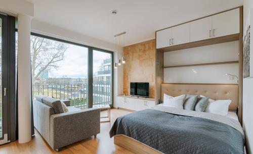 Ένα ή περισσότερα κρεβάτια σε δωμάτιο στο Residenz am Zwinger