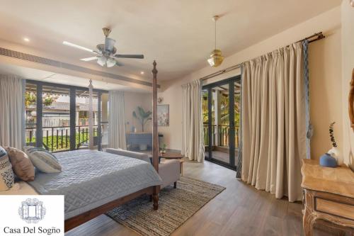 Ένα ή περισσότερα κρεβάτια σε δωμάτιο στο Lime Tree 4 BHK Villa with Private Pool Anjuna Beach Goa