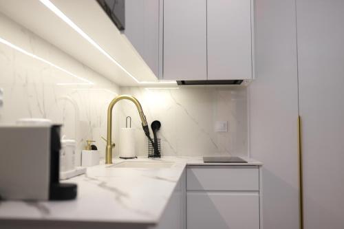 Η κουζίνα ή μικρή κουζίνα στο Studio Gdańsk Luxury Stay