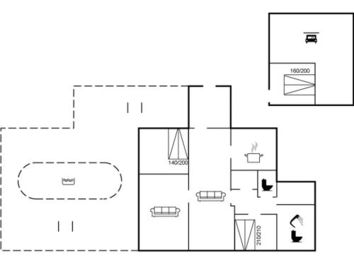 Kirke-HyllingeにあるHoliday Home Elemine - 300m to the fjord by Interhomeの家の間取り図