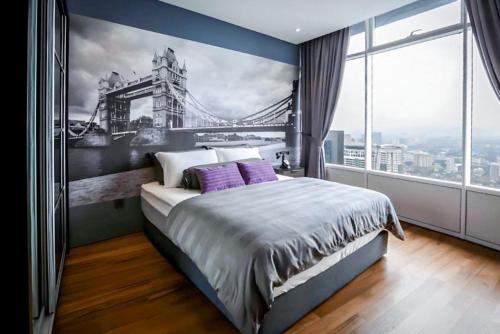 Krevet ili kreveti u jedinici u okviru objekta KLCC View Penthouse