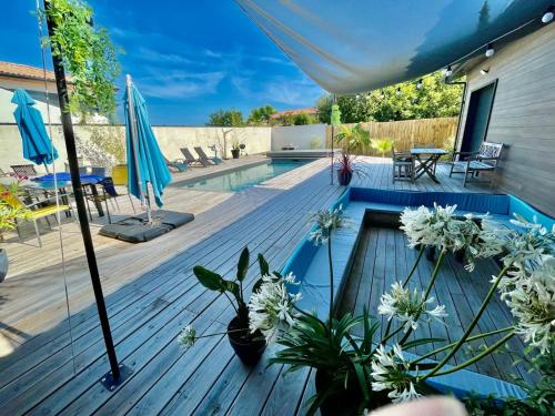 Balkón nebo terasa v ubytování ANGRESSE Villa Chris à 10 min d'HOSSEGOR