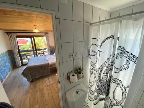 Phòng tắm tại Hostal F