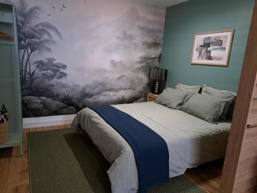 Ένα ή περισσότερα κρεβάτια σε δωμάτιο στο Wattrelos, T2 haut de gamme,proche transports