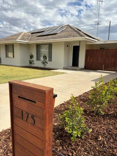 a house with a wooden box in front of it at The Townhouse in Renmark