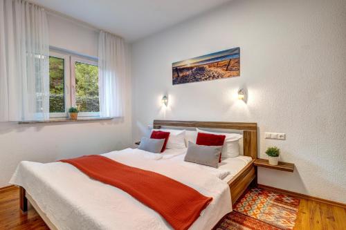 Cama o camas de una habitación en Villa Stranddistel, Whg 1