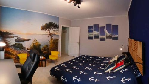 Postel nebo postele na pokoji v ubytování Chez Caroline Chambre d'Hôtes