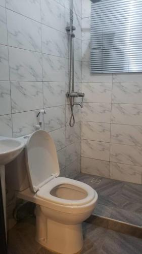 a bathroom with a toilet and a sink at HomeWorth Hotel in Efiran