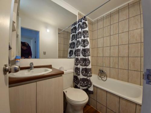 Ένα μπάνιο στο Departamento en Pucon